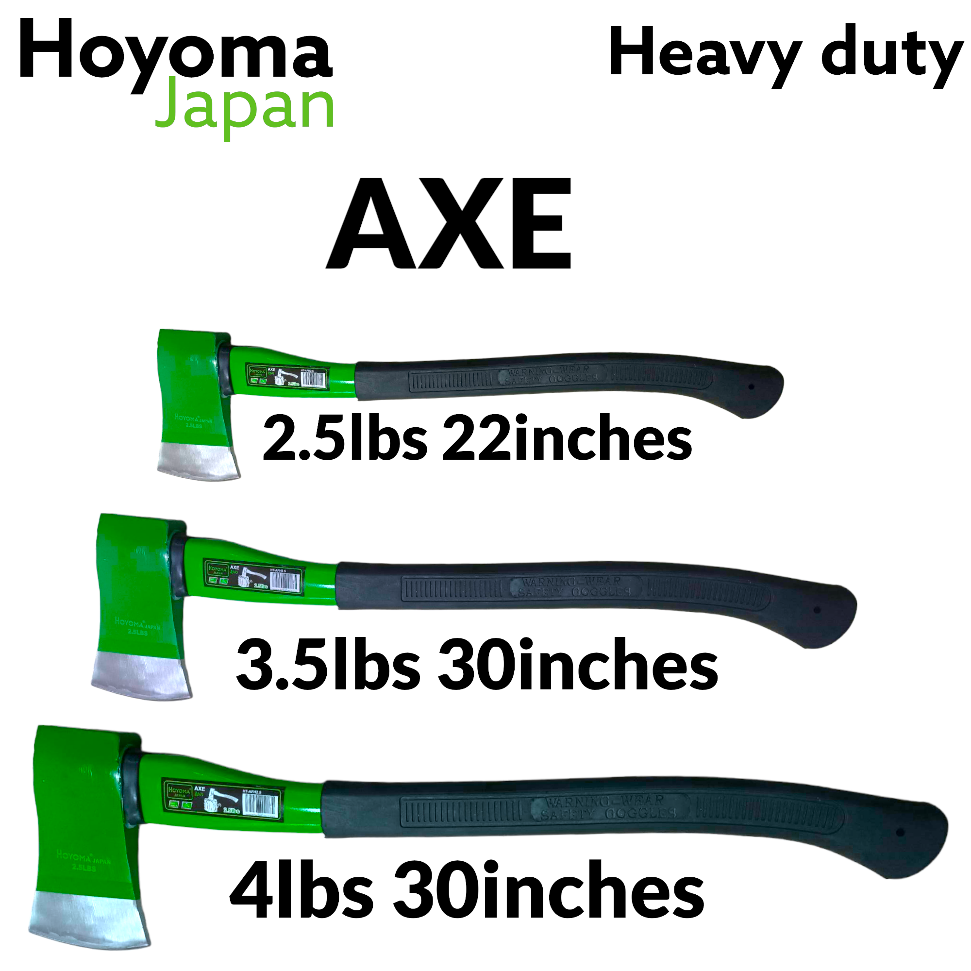 Hoyoma Japan Axe 2.5-3.5lbs, 30in Rubberized Steel Handle