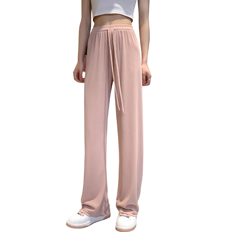 Narrow trousers Women's trousers Thin high-waisted straight-leg trousers Casual sunscreen trousers for women