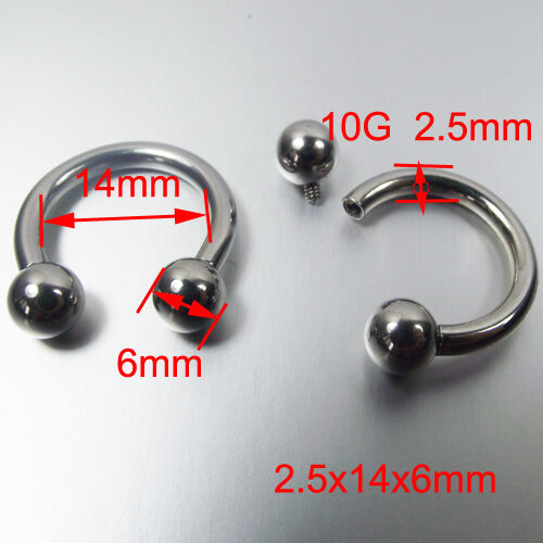 Titanium Steel Large Nose Ring Card Ball Ring Horseshoe Ring Earrings ...