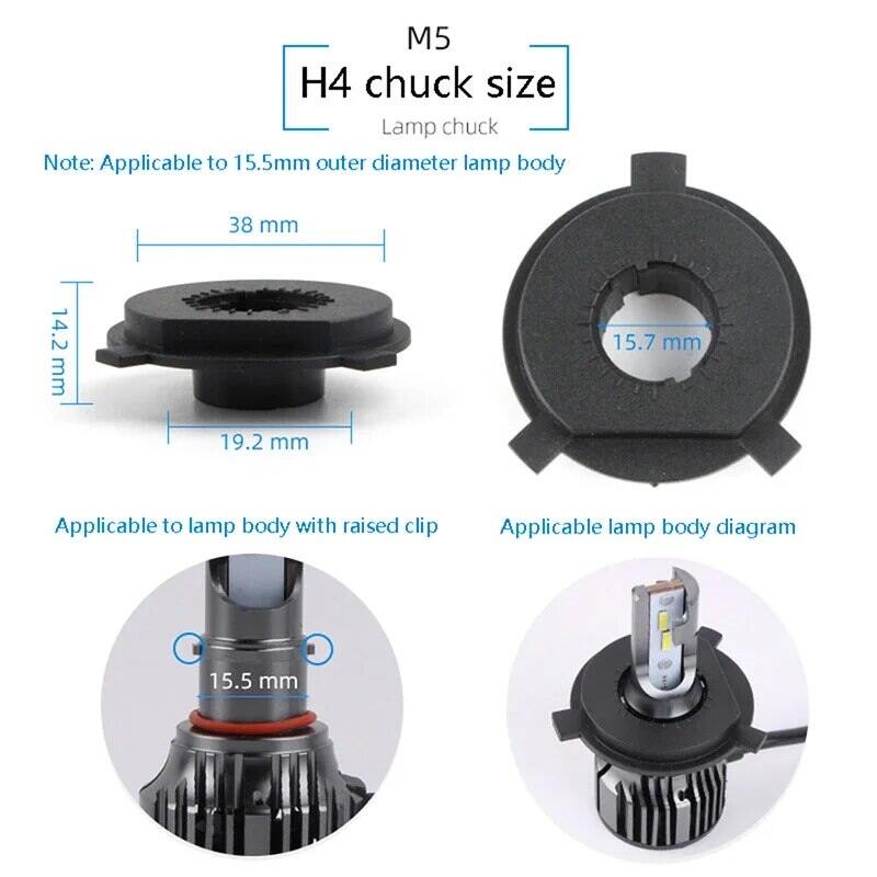 LED Headlight Bulb Base Adapter Socket For H11/H7/H4/H3