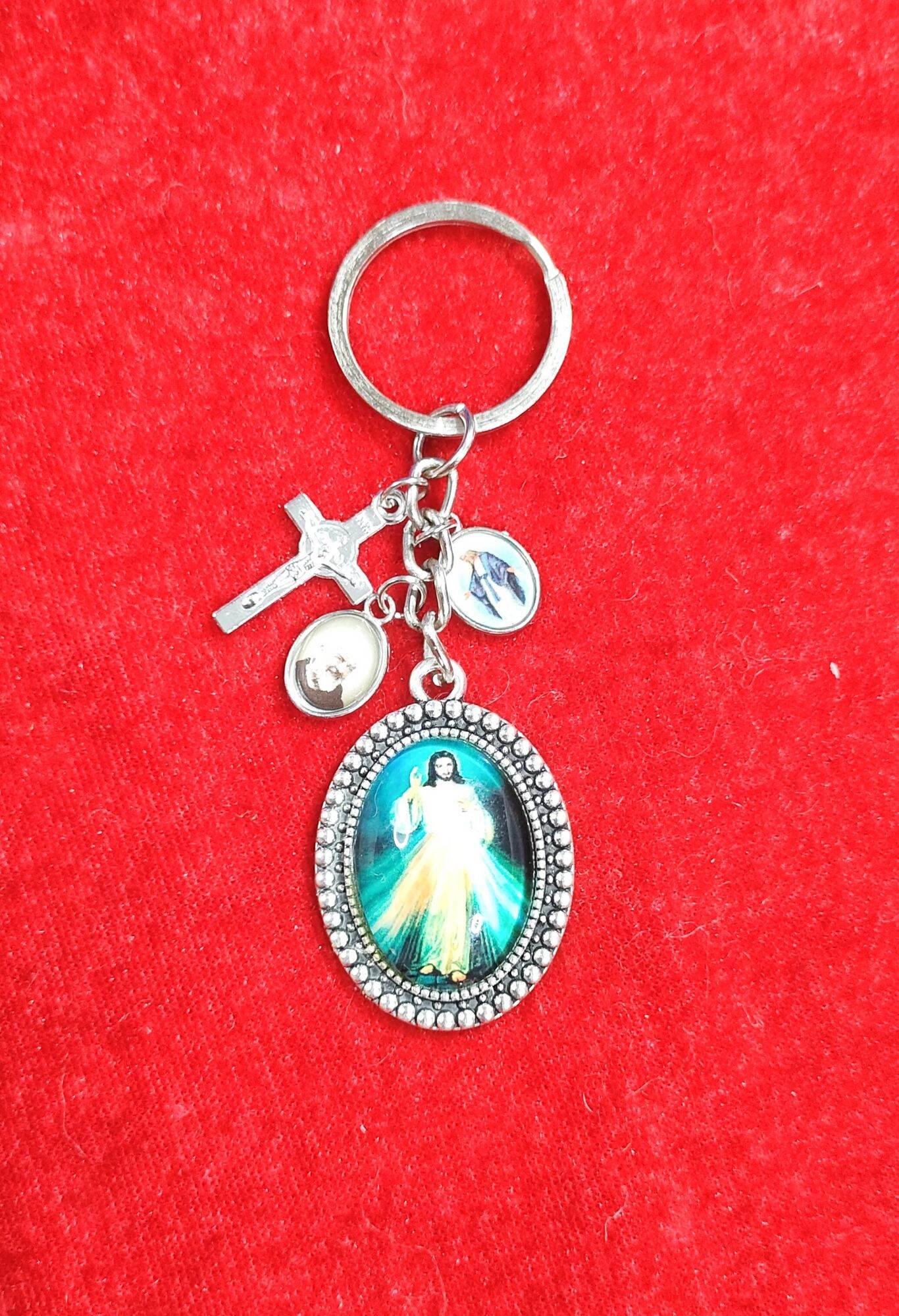 St Benedict Home Protection Hanger w Divine Mercy Miraculous Medal 