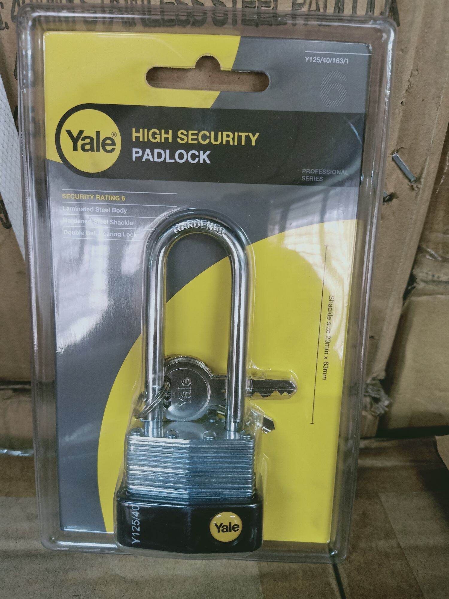 YALE PADLOCK LAMINATED STEEL PADLOCKS /ZINC LONG SHACKLE WITH RUBBER
