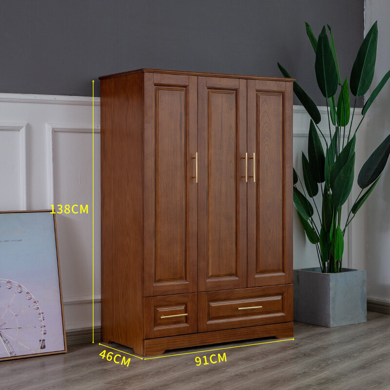 American Style Children's Wardrobe Solid Wood Household Bedroom Little