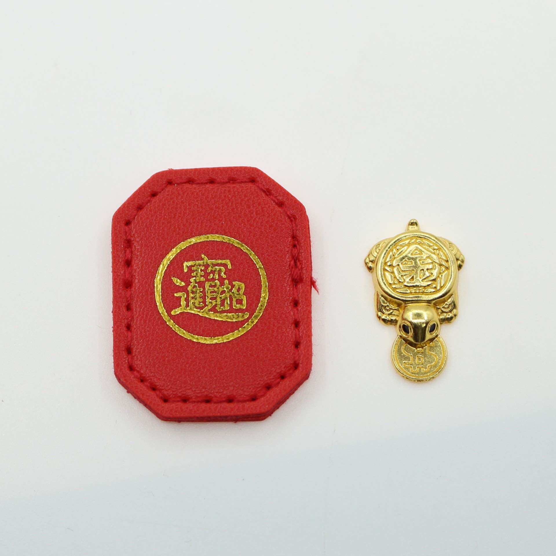 Ziyang Fengshui Lucky Turtle Wallet Charm Money-biting Turtle Ornaments Decor for Longevity Protection & Financial Stability