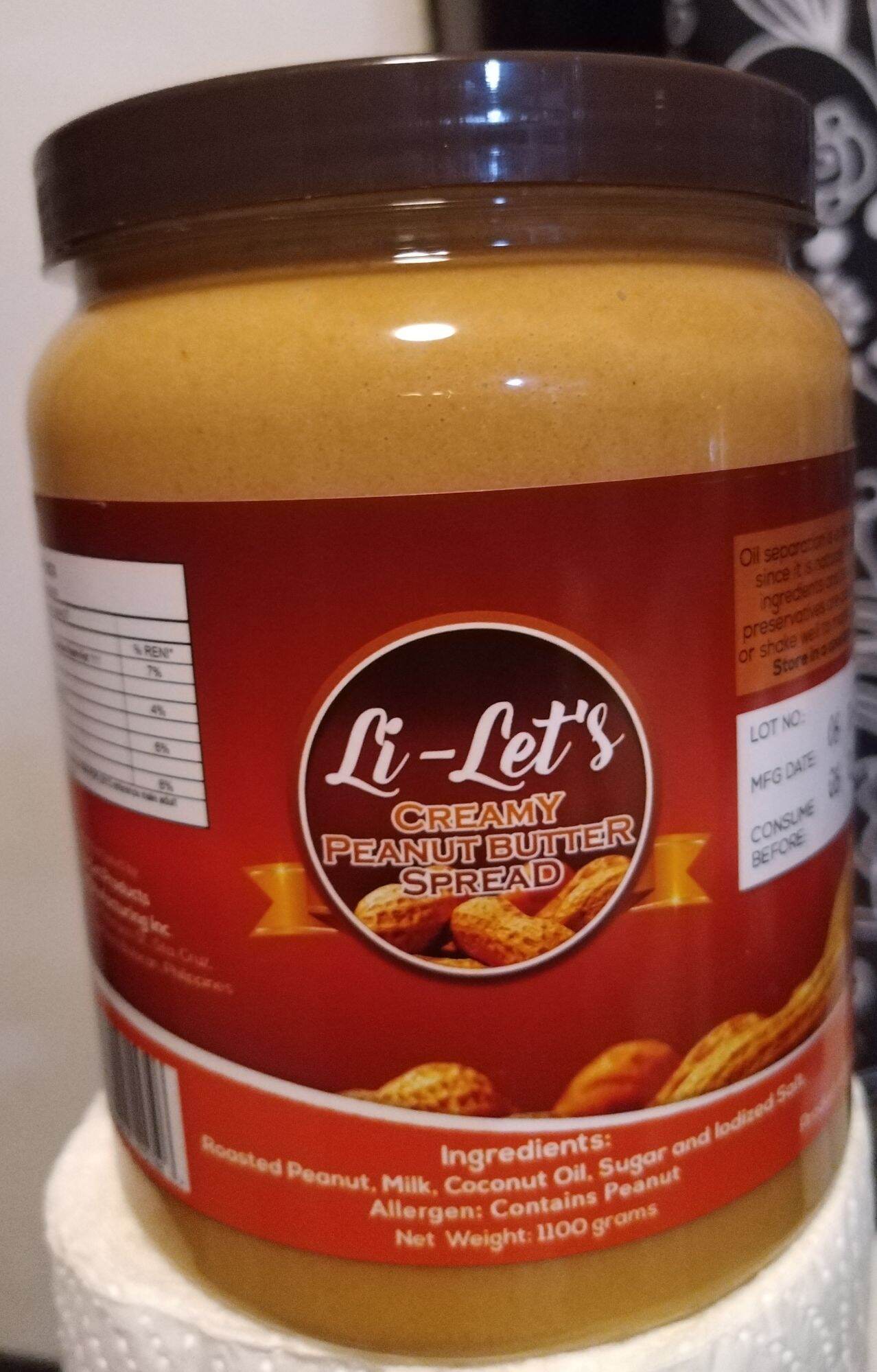 Li-Let's Peanut butter 1100g /1year expiration Dec. 2023