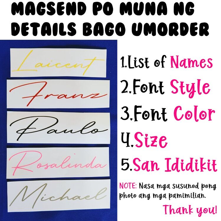 Personalized Sticker Names Waterproof