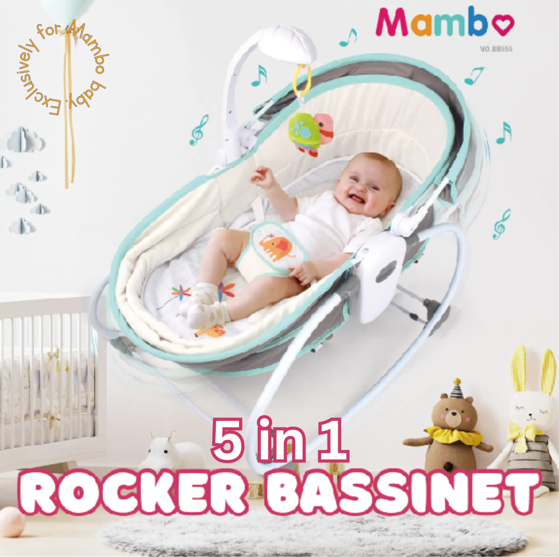 ULY Portable Baby Rocker Chair with Music and Vibration