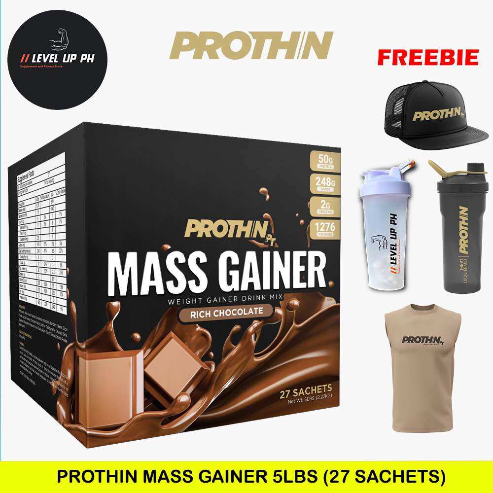 Prothin Philippines PROTHIN MASS GAINER 5LBS (27 Sachets) Free Shaker, Tanktop, Short, Cap ...