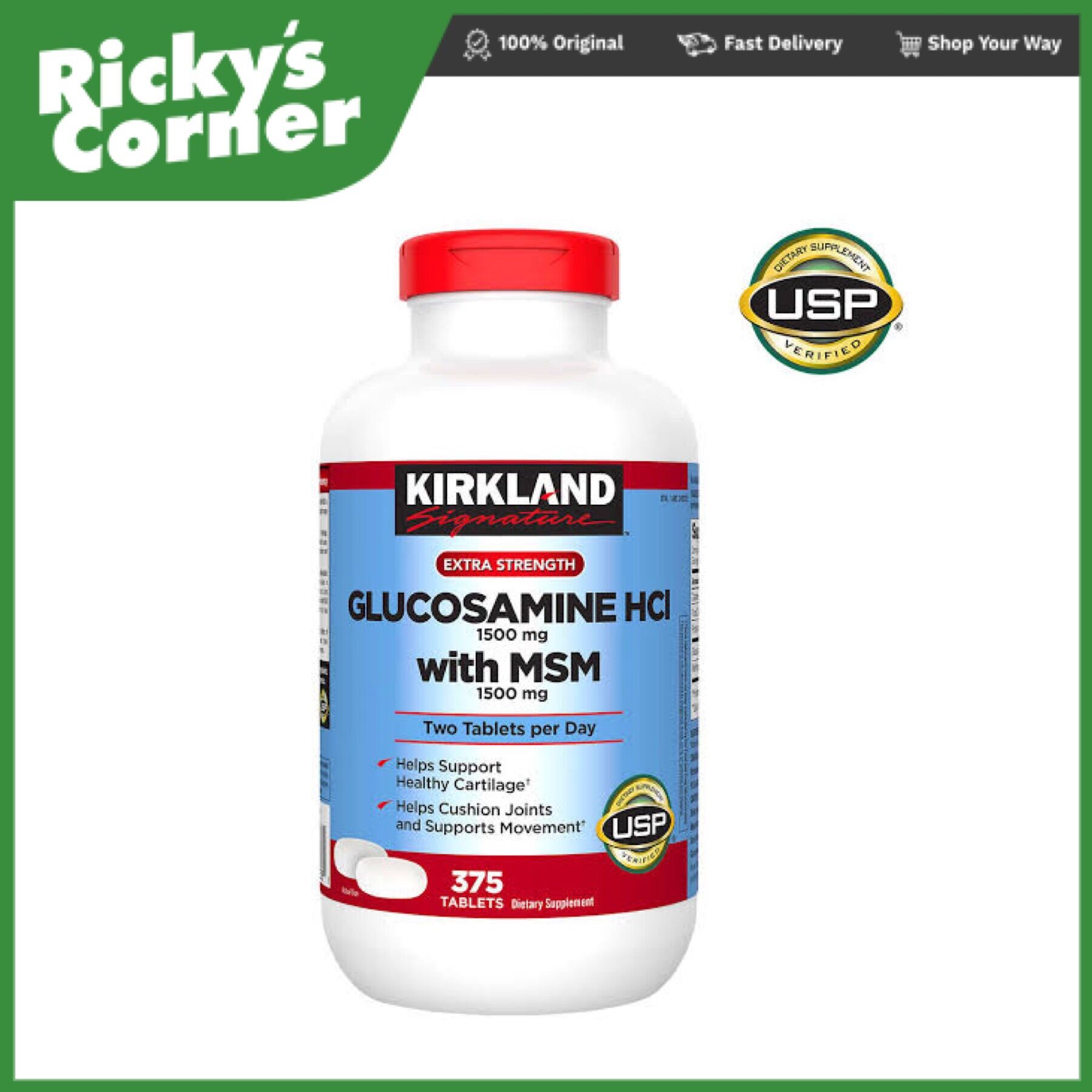 Kirkland Extra Strength Glucosamine HCI with MSM 375 tablets Lazada PH