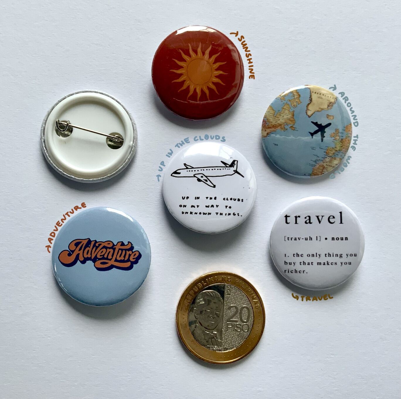 Travel Themed Button Pin | Badge Pin | Lazada PH