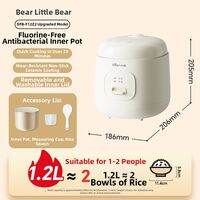Bear | Mini Rice Cooker for 1-2 People 1 Liter Compact Electric Cooker with Quick Cook and Keep Warm Function Stainless Steel Inner Pot Easy One Button Operation for Small Kitchen