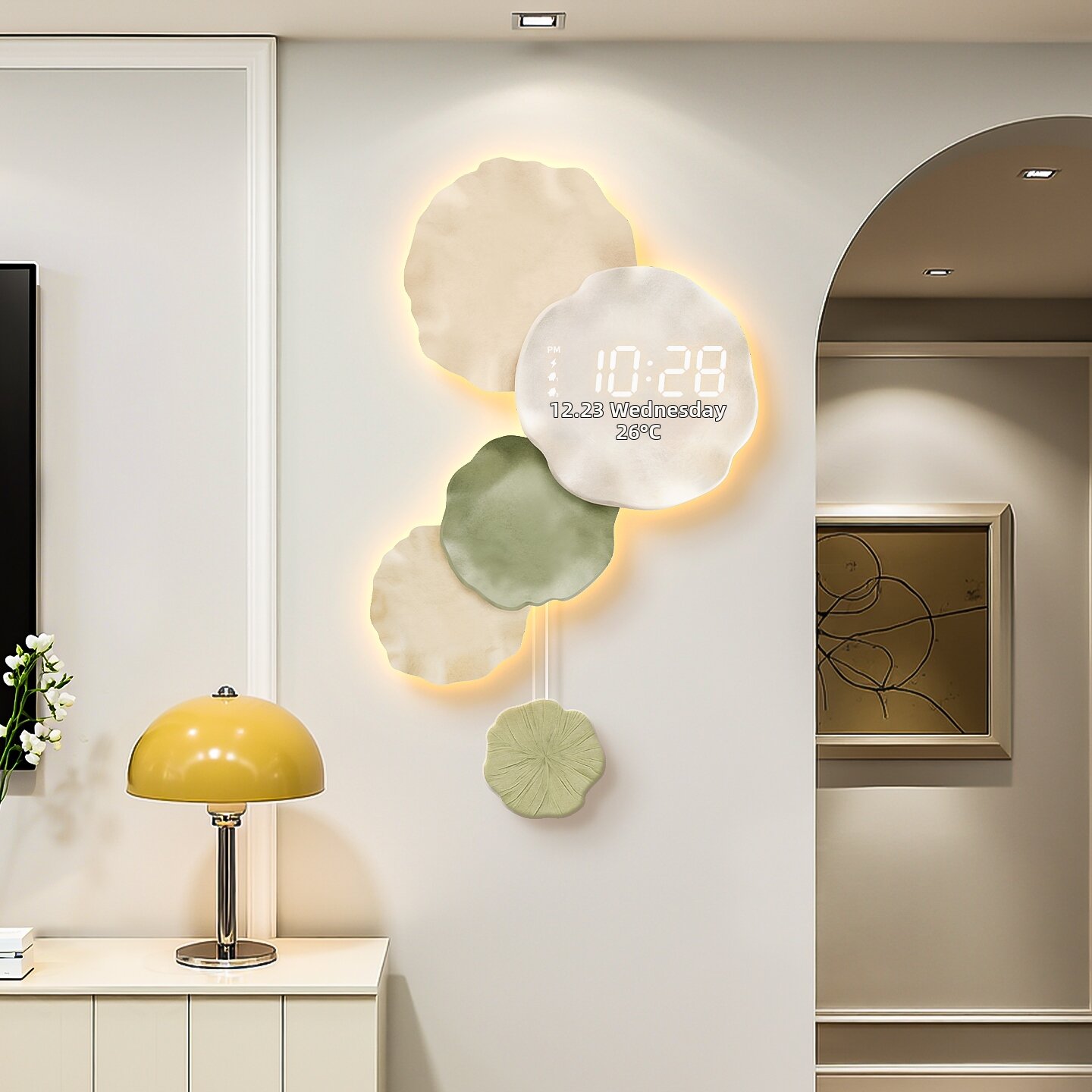 Creative Perpetual Calendar Electronic Decorative Wall Clock Presyo  5,075 Piso*Libreng Shipping