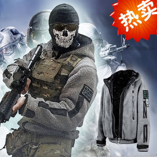 Duty Call Cosplay Costume Simon Riley Fleece Hoodies Jacket TF 141 Ghost  Team Uniform With Armbands Face Scarf