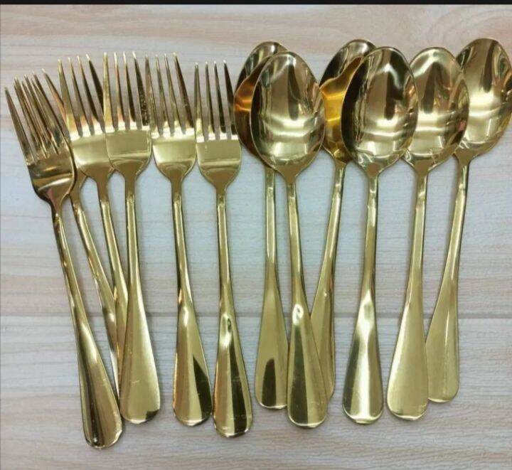 Elegant Gold Spoon and Fork Set High Quality Lazada PH