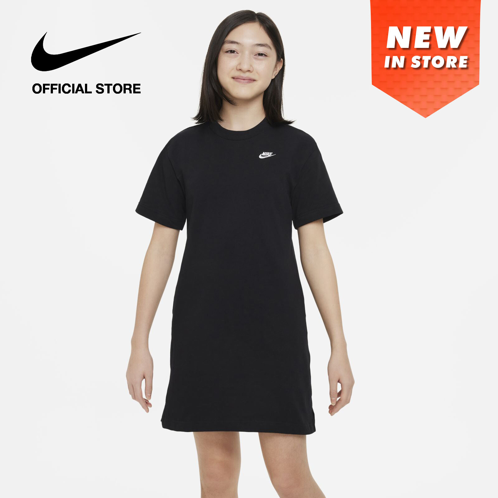 Nike Kids Sportswear Big Kids Girls T Shirt Dress Black