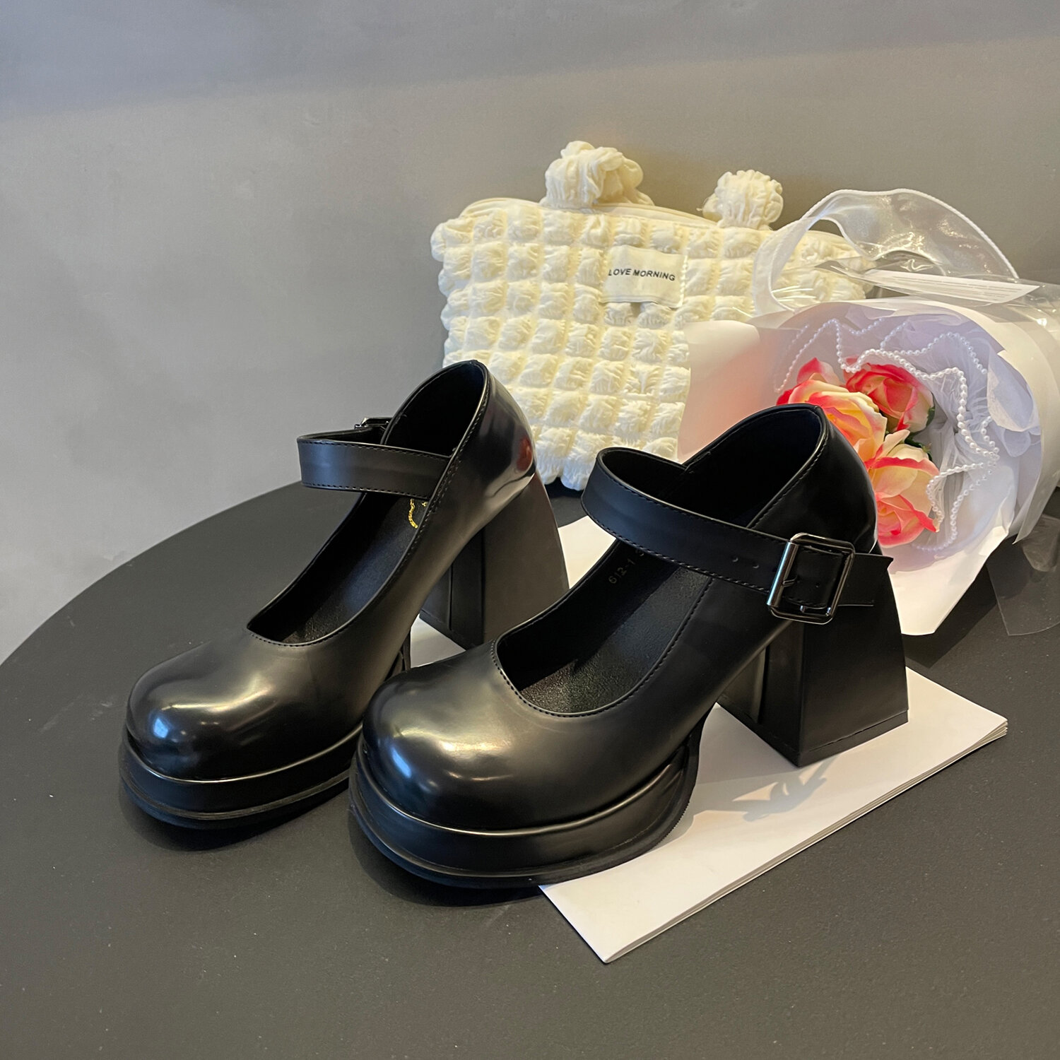 Mary Jane Shoes Super High Heel Big Toe Gyaru Jk Uniform Shoes Short 2023 Summer New Small