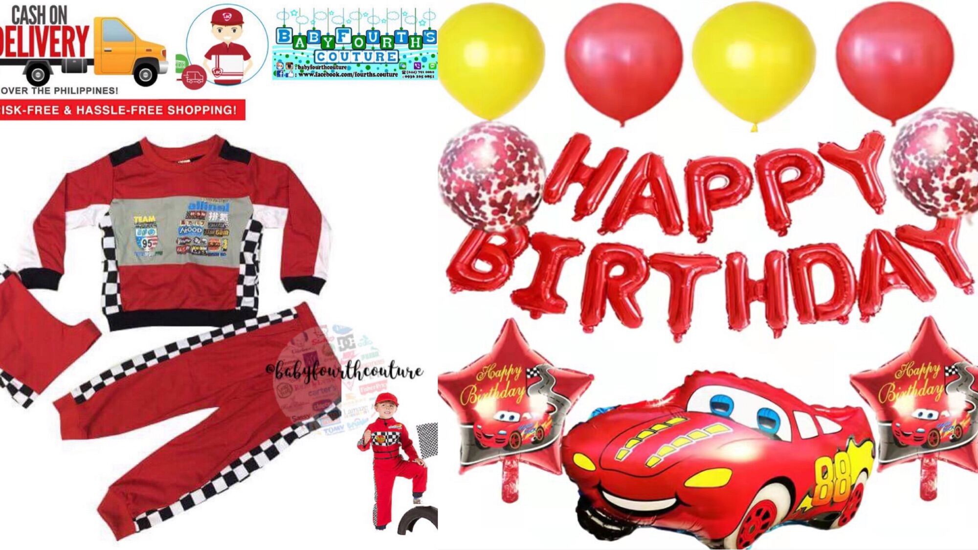 Cars costume for kids 1-8yrs