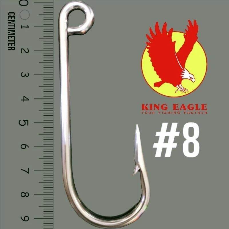 eagle king fishing hooks KING EAGLE STAINLESS STEEL HOOK SOLD PER PIECE (#8-#15) Variation #8 To #15  Industrial Hook For Sale Heavy Duty Hook Accessories - Lazada