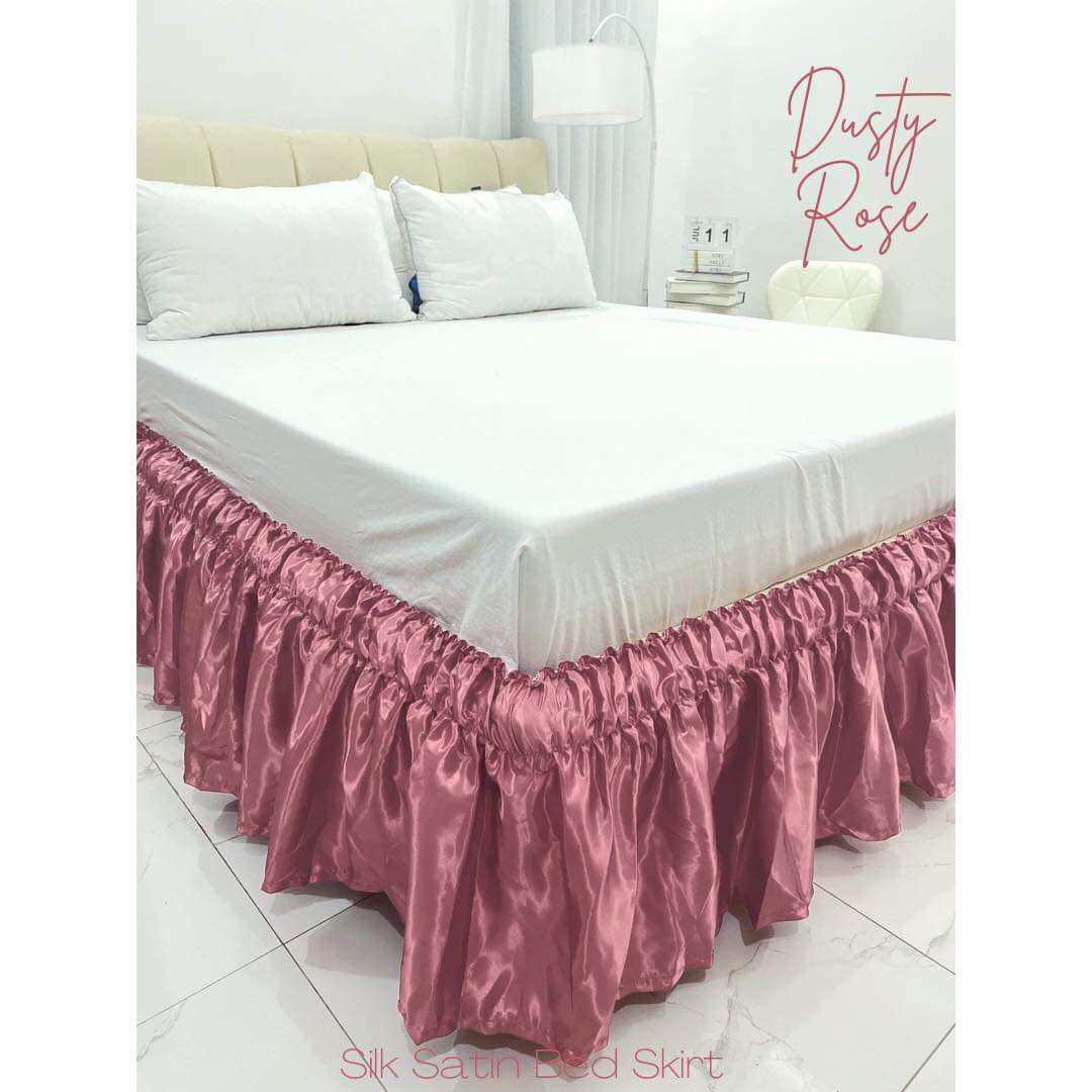 Silk Fabric Removable Bedskirt Single to King Stretchable Garterized