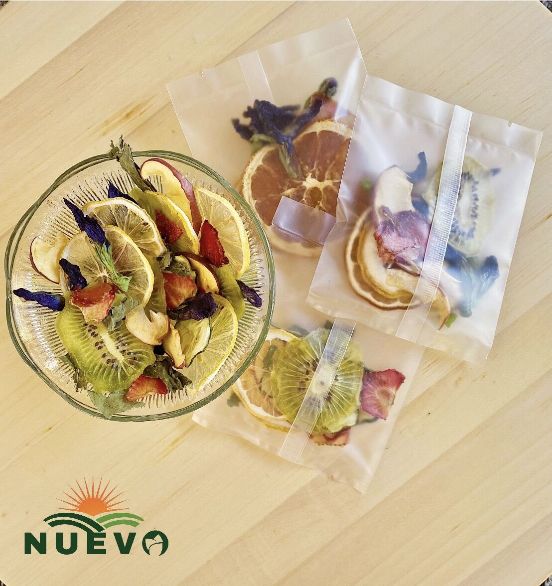 Assorted Dried Fruits Tea and Detox with Dried Leaves, Flowers and Chia