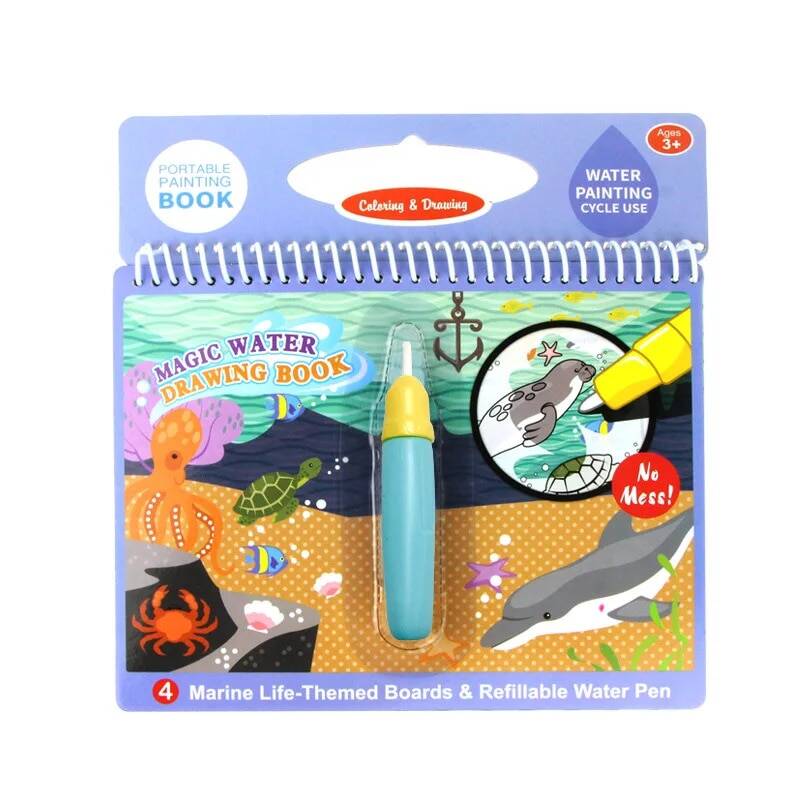 8 Types Magic Water Drawing Doodle Book & Magic Pen Coloring Painting