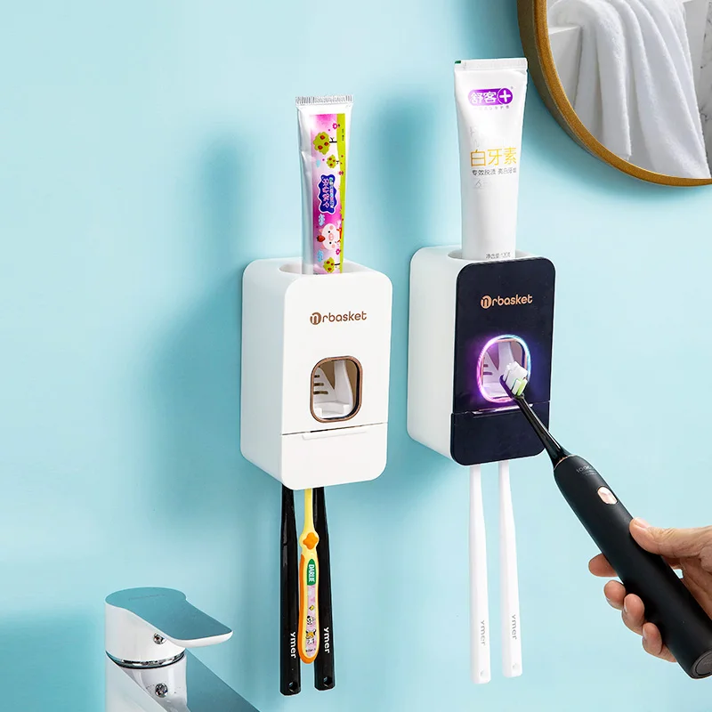 Automatic Toothpaste Gadget Home Wall-Mounted Toothbrush Toothpaste Rack Children Adult Put Toothpaste Squeezer