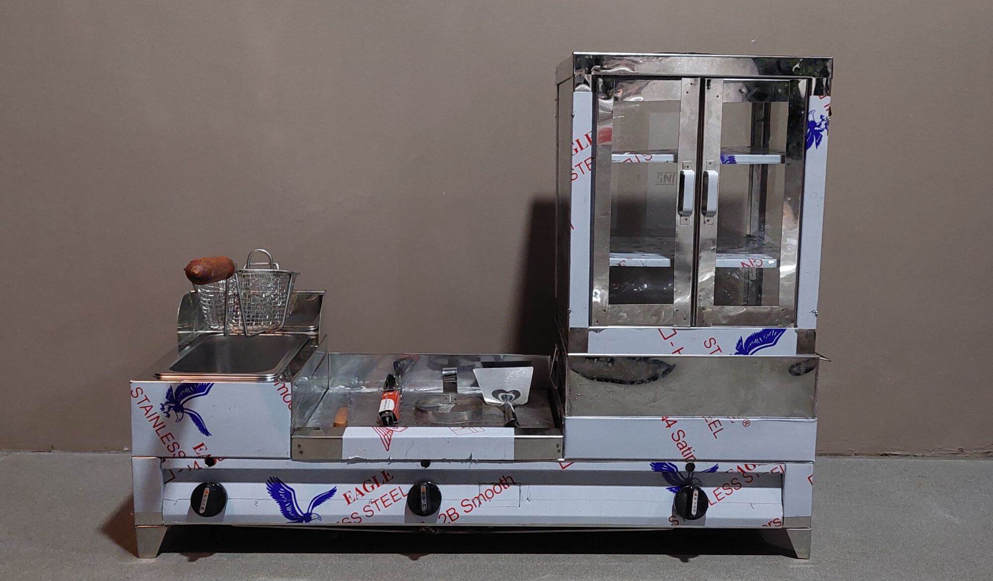 3 in 1 Burger Griddle / Griller, Deep Fryer & Steamer / Burger Grill