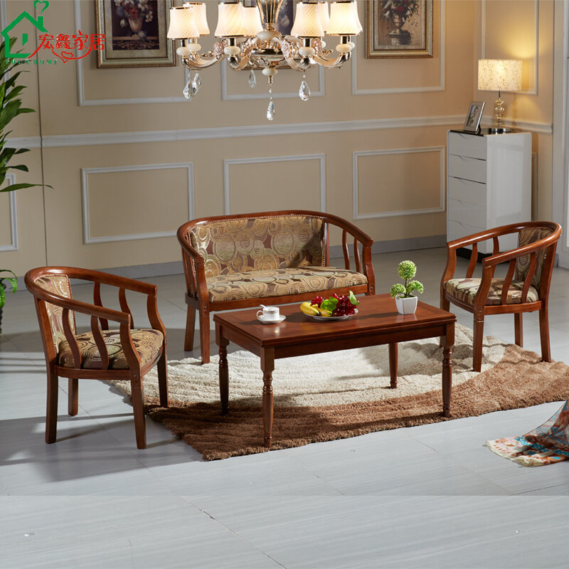 Hotel Sofa Chair Solid Wood ThreePiece Set Hotel Guest Room Balcony