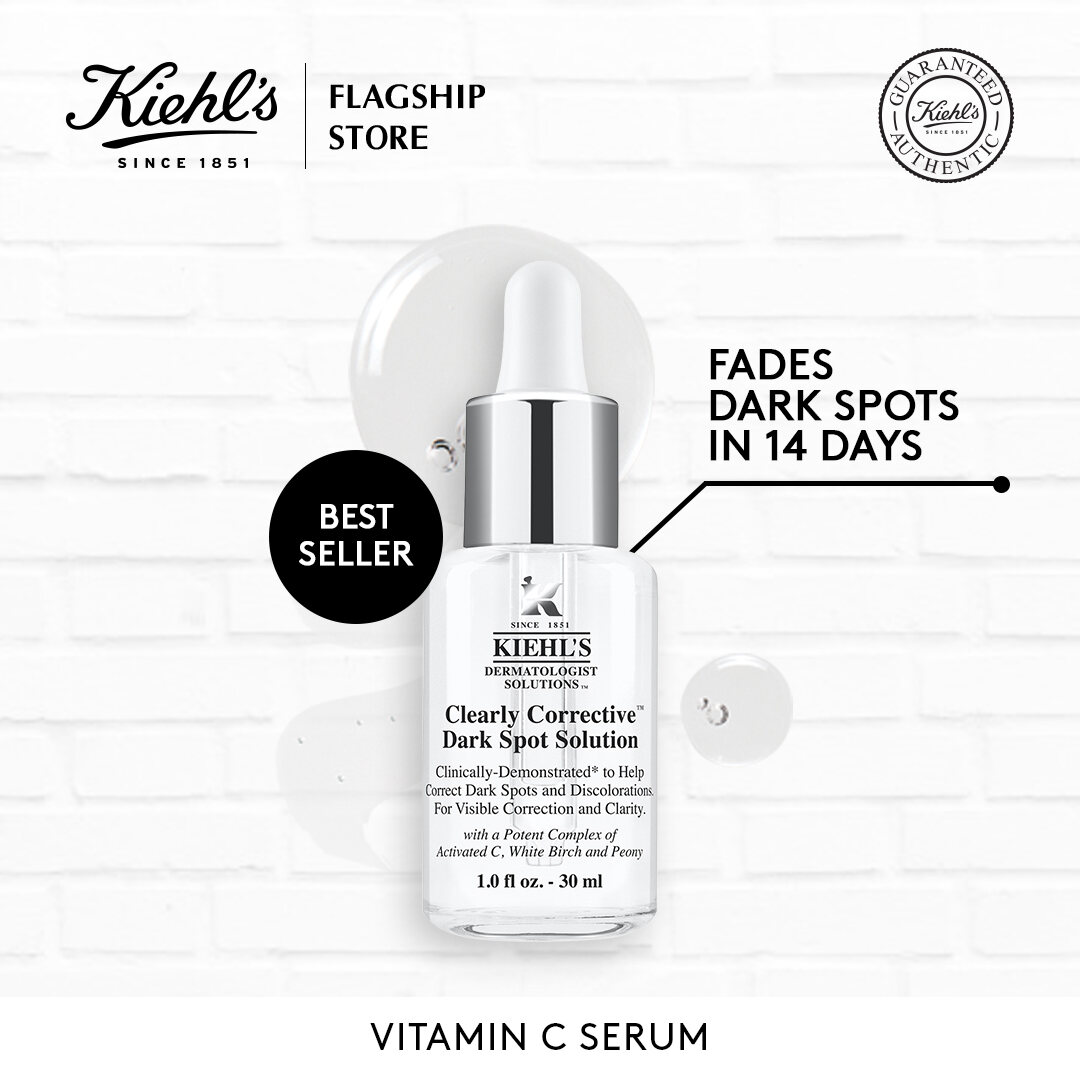 Kiehl's Clearly Corrective Dark Spot Solution Dark Spot and Pimple Mark Remover –  Brightening Vitamin C Facial Serum 50ml