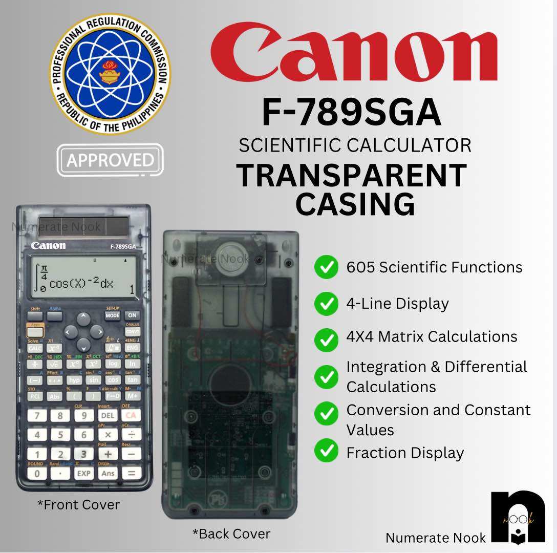 Canon F-789SGA-TBK Transparent Scientific Calculator (Authentic)
