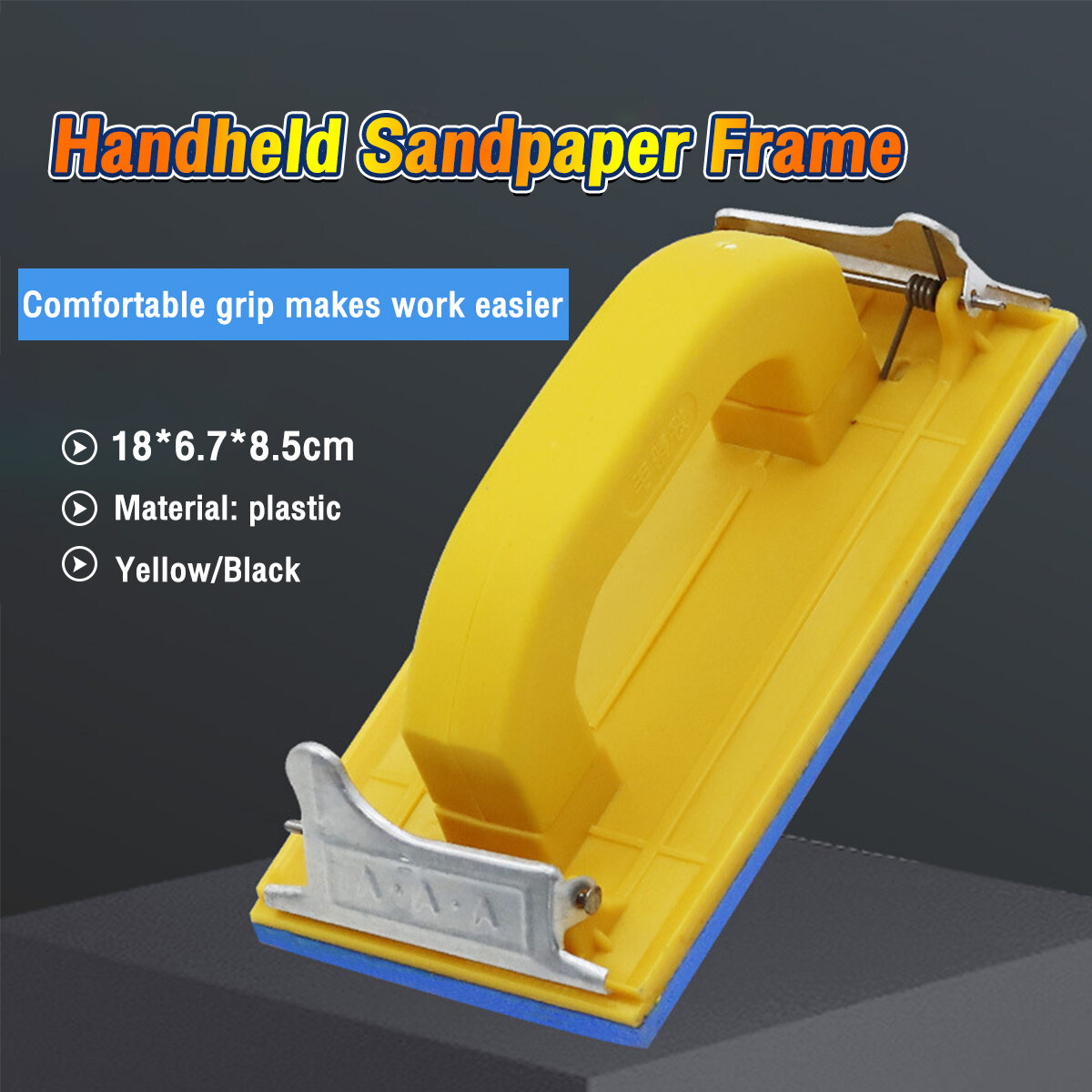 Masely Handheld Sandpaper Sheet Frame Holder Antislip Hand Sandpaper