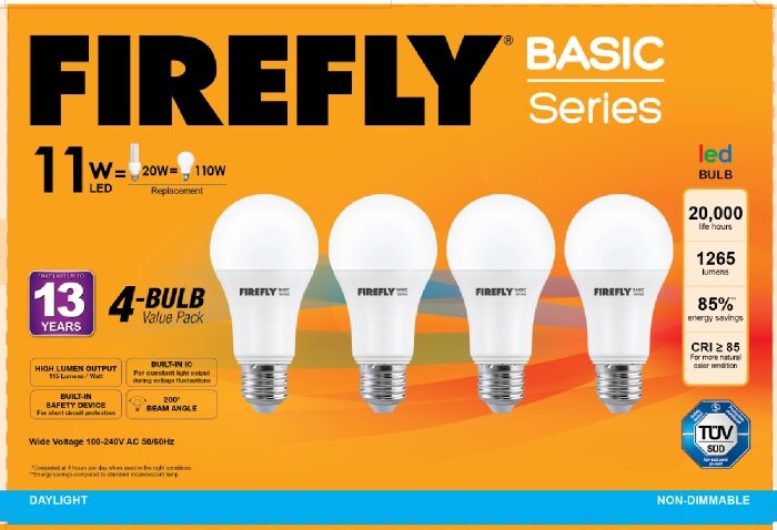 Firefly Basic 4-LED Bulb V.Pack 11W DL - V40EBI111DL