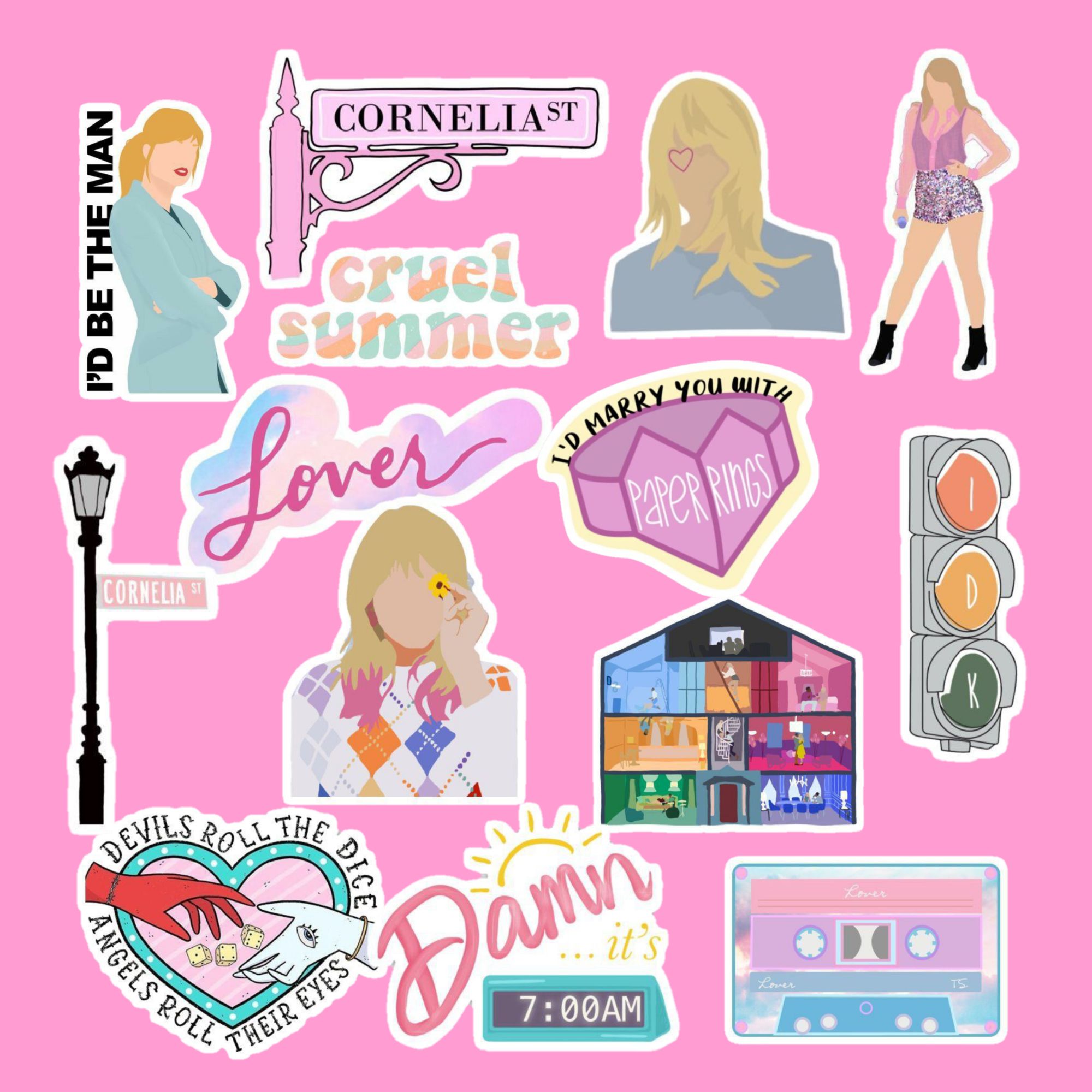 Lover Taylor Swift Laminated VINYL Sticker Waterproof And