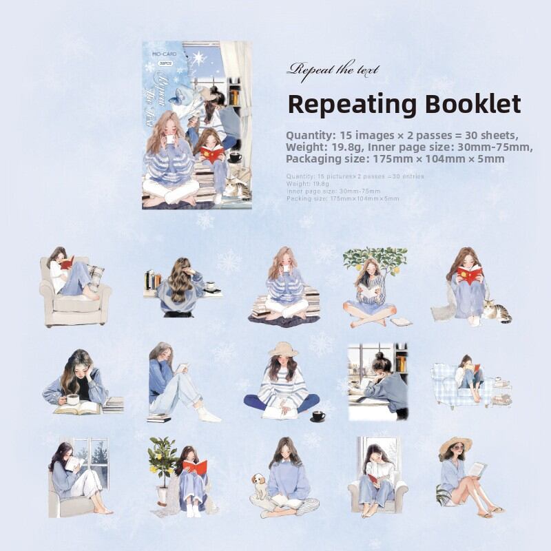 Gimue | Elegant Reading Style Handmade Sticker Pack