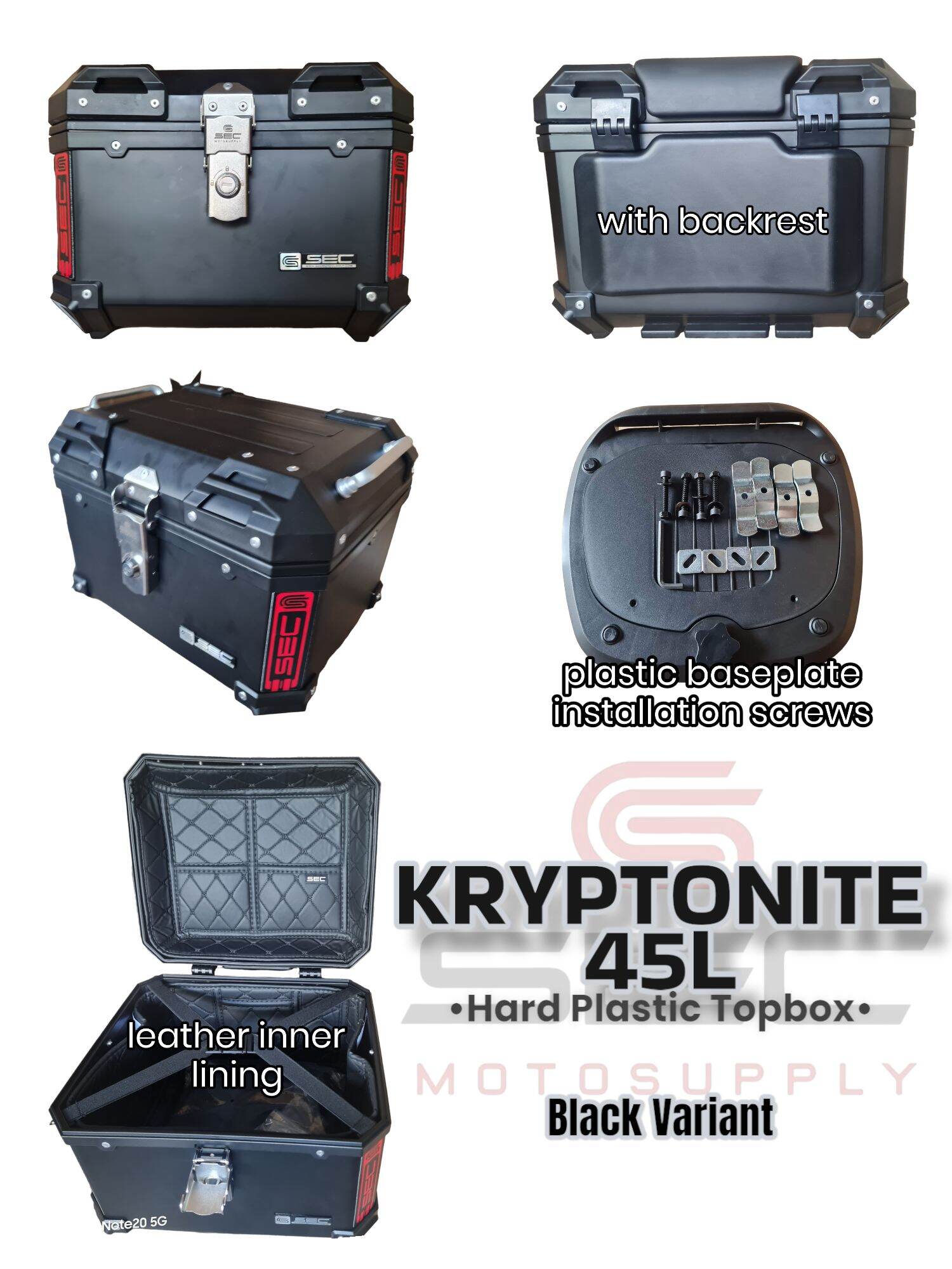 SEC KRYPTONITE 45L HARD PLASTIC TOPBOX Lazada PH
