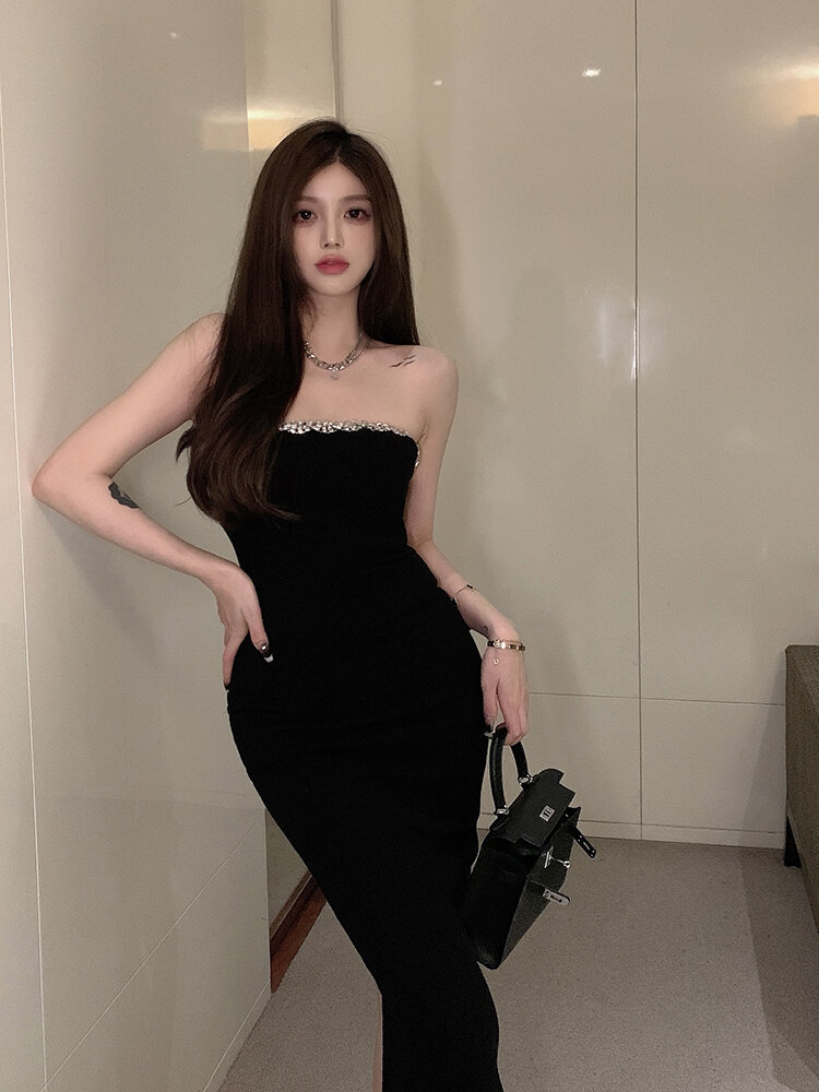 korean style lazada black dress