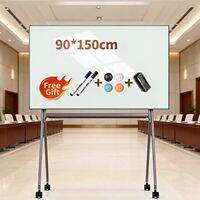 De Li | Magnetic Mobile Glass Whiteboard Single-faced With Wheels