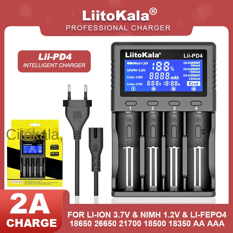 Lii-s8 Chargeur de batterie Li-ion 3.7v Nimh 1.2v Li-fepo4 3.2v