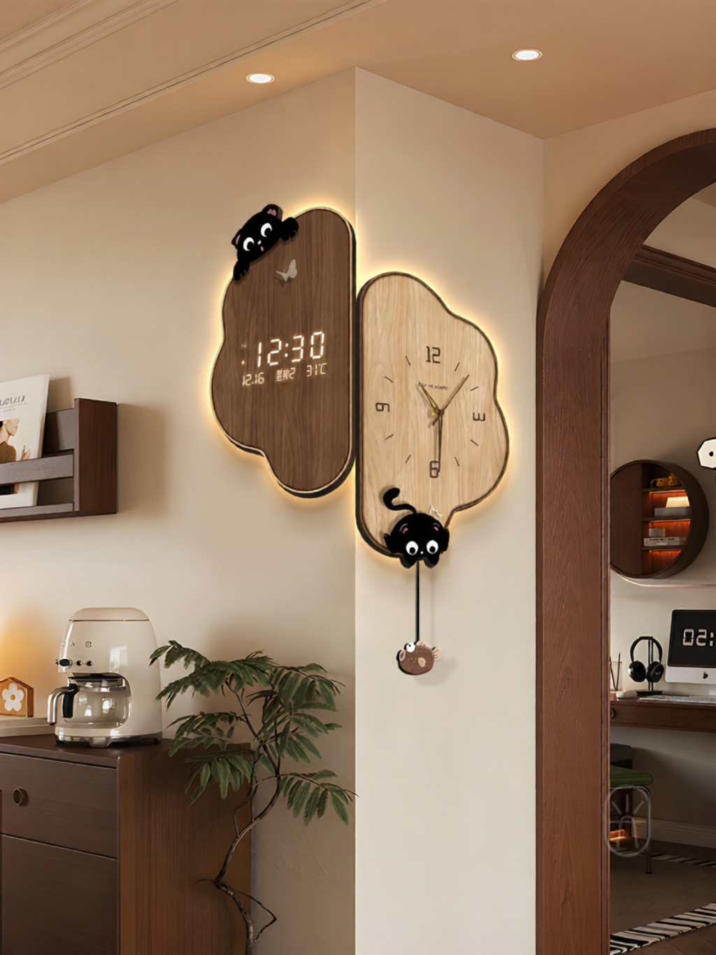 Vintage Dual-Faced Electronic Calendar Wall Clock Presyo 1,995 Piso*Libreng Shipping