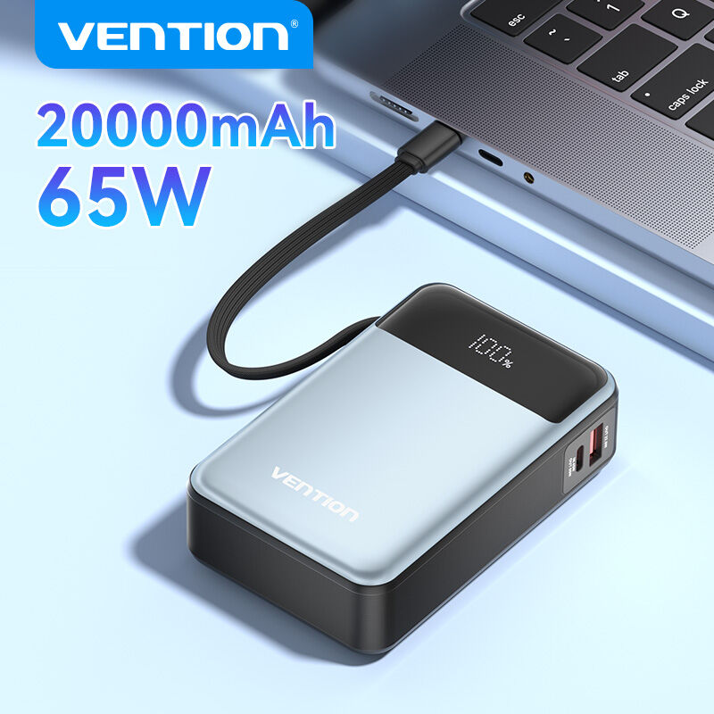 VENTION Power Bank 20000mAh 65W – Caricatore Portatile Con USB-C E USB-A, Per MacBook, Steam Deck, Rog Ally, Dell, HP, IPhone 16/15/14, Galaxy S24/S25, IPad, E Altri - 4