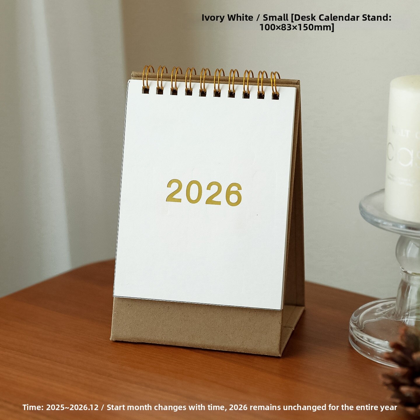 2026 New Simple Convenient Desktop Calendar Plan Schedule Notebook Wooden Craft Printing Style Dual-Sided Other/Other Chinese