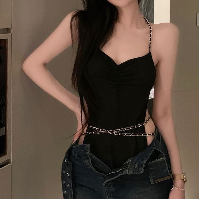 Sexy chain camisole Backless slimming bodysuit for women Suitable for parties