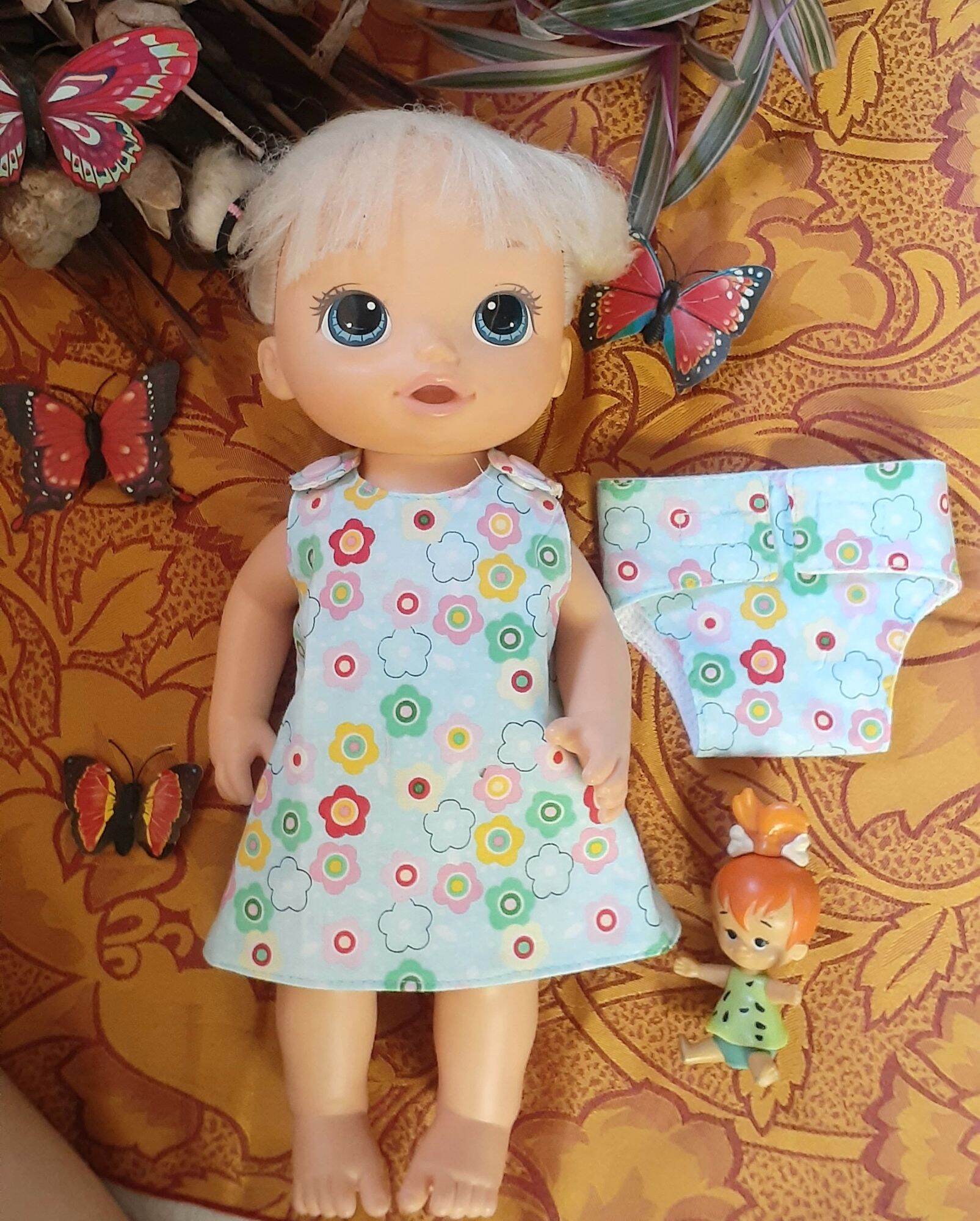 Baby Alive Clothes/Baby Alive Reversible Dress with Matching Diaper For