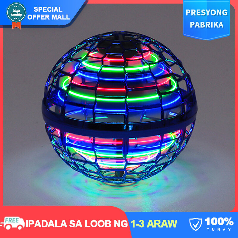【High-tech】Japanese Original Flying Ball with LED Light Hand Control Drone Flight Spinner Magic Boomerang Flynova Pro Rotator 360° Rotating Upgraded Battery Mini UFO Kids Toys