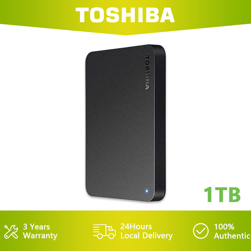 Toshiba External Hard Drive Storage 1TB 2TB Canvio Basics HDD Enclosure