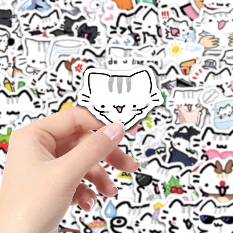 TAOCHUANGCHUANG | Cute Cartoon Cat Stickers For Kids Water-resistant Handmade Diary