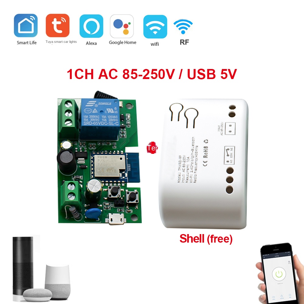 2CH 4CH Zigbee Relay Module APP Wifi Smart Switch Module 433 Remote Control  Smart Home Garage Remote Relay Alexa Google Home - AliExpress