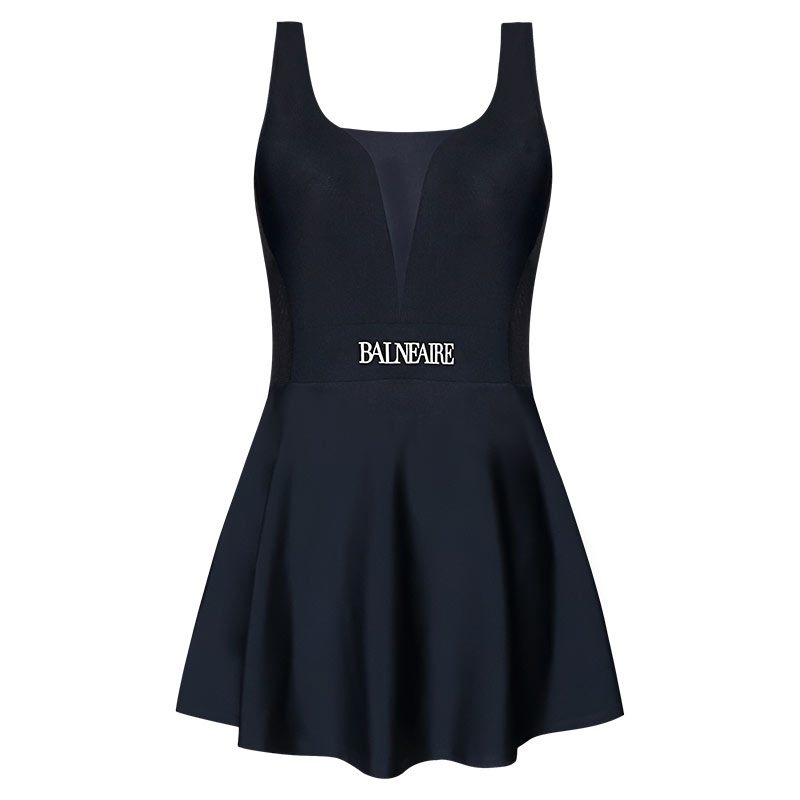 Be Balneaire One-Piece Swimsuit Fashion Small Black Dress Liquid Lycra ...