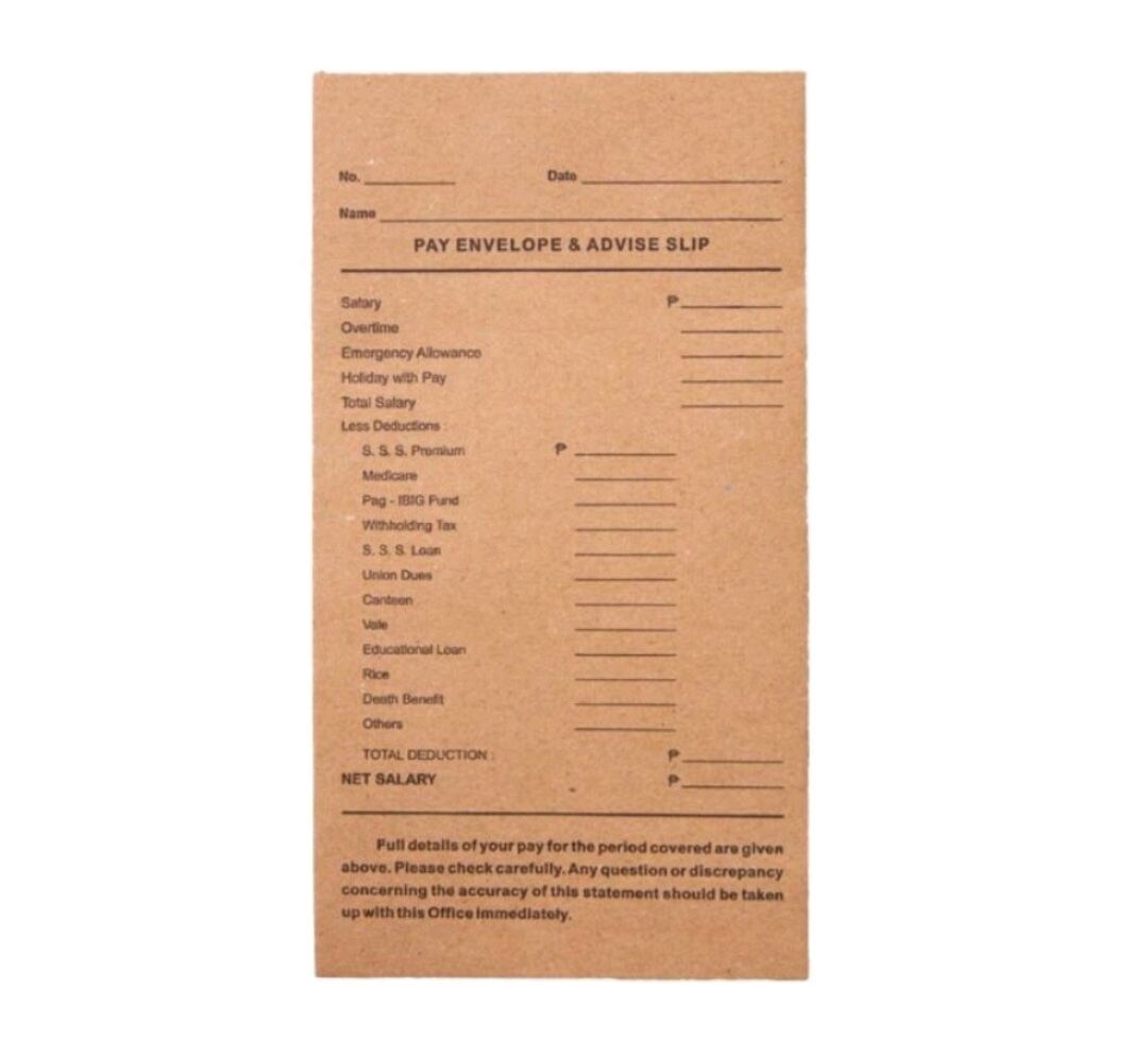 Payroll Envelope 25 Pieces Lazada PH