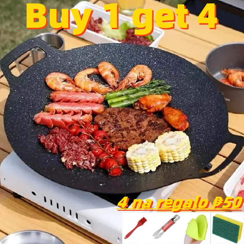 Barbecue Pan Korean Bbq Flat Baking Teppanyaki Wholesale Outdoor Bbq Cookware Plate Maifan Stone Cookware Cooking Frying Fry Dishes Set